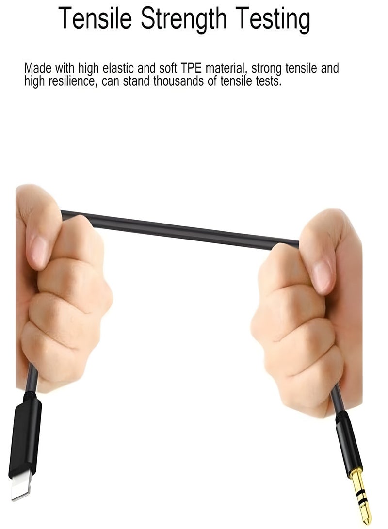 كابل لايتنينج إلى 3.5 ملم للصوت – توصيل مباشر بدون محول – جودة صوت عالية – متوافق مع آيفون والآيباد وسماعات السيارة - Image 3